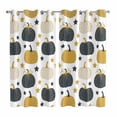 thumbnail image 1 of Curtains 63 Inch Length 2 Panels, Blue Yellow Fall Grommets Window Treatment Curtain, Thanksgiving Pumpkins Star Thermal Curtains Drapes for Living Room/Bathroom, 1 of 9