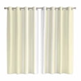thumbnail image 1 of Curtains 63 Inch Length 2 Panels, Cream White Stripe Grommets Window Treatment Curtain, Modern Rustic Vertical Striped Thermal Curtains Drapes for Living Room/Bathroom, 1 of 9