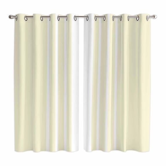 Curtains 63 Inch Length 2 Panels, Cream White Stripe Grommets Window Treatment Curtain, Modern Rustic Vertical Striped Thermal Curtains Drapes for Living Room/Bathroom