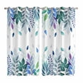 thumbnail image 1 of Curtains 63 Inch Length 2 Panels, Green Leaf Grommets Window Treatment Curtain, Country Blue Purple Botanical Plant Fruits Thermal Curtains Drapes for Living Room/Bathroom, 1 of 9
