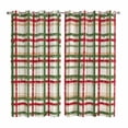 thumbnail image 1 of Curtains 63 Inch Length 2 Panels, Green Red Checkered Grommets Window Treatment Curtain, Farmhouse Christmas Winter Striped Thermal Curtains Drapes for Living Room/Bathroom, 1 of 9