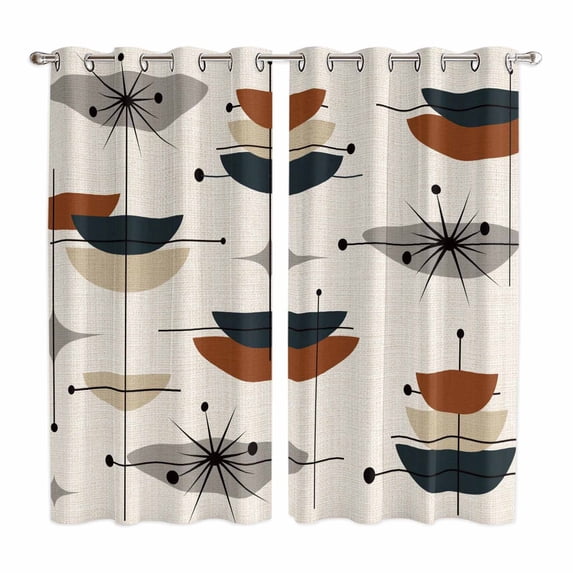 Curtains 63 Inch Length 2 Panels, Navy Bohemian Grommets Window ...