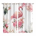 thumbnail image 1 of Curtains 63 Inch Length 2 Panels, Pink Flamingo Grommets Window Treatment Curtain, Watercolor Flowers Spring Floral Thermal Curtains Drapes for Living Room/Bathroom, 1 of 9