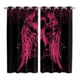 thumbnail image 1 of Curtains 63 Inch Length 2 Panels, Pink Ribbon Grommets Window Treatment Curtain, Wings Romantic Love Heart Flowers Black Thermal Curtains Drapes for Living Room/Bathroom, 1 of 9
