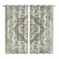 thumbnail image 1 of Curtains 63 Inch Length 2 Panels, Sage Green Boho Grommets Window Treatment Curtain, Vintage Abstract Art Ethnic Tribe Thermal Curtains Drapes for Living Room/Bathroom, 1 of 9