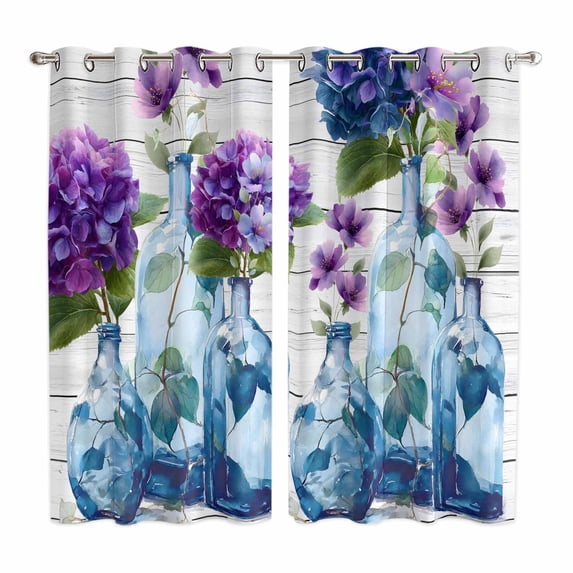 Curtains 63 Inch Length 2 Panels, Spring Daisy Grommets Window ...