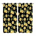 thumbnail image 1 of Curtains 63 Inch Length 2 Panels, Summer Lemon Grommets Window Treatment Curtain, Country Fruit Leaf Black Watercolor Thermal Curtains Drapes for Living Room/Bathroom, 1 of 9