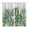 thumbnail image 1 of Curtains 63 Inch Length 2 Panels, Summer Tropical Leaves Grommets Window Treatment Curtain, Botanical Green Palm Thermal Curtains Drapes for Living Room/Bathroom, 1 of 9