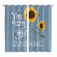 thumbnail image 1 of Curtains 63 Inch Length 2 Panels, Sunflowers Grommets Window Treatment Curtain, Modern Bee You Are My Sunshine Blue Thermal Curtains Drapes for Living Room/Bathroom, 1 of 9
