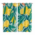 thumbnail image 1 of Curtains 63 Inch Length 2 Panels, Yellow Lemon Grommets Window Treatment Curtain, Minimalist Tropical Retro Green Palm Leaf Thermal Curtains Drapes for Living Room/Bathroom, 1 of 9