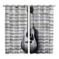 thumbnail image 1 of Curtains 84 Inches Long 2 Panels, Black Grey Guitar Grommets Window Treatment Curtain, Vintage Musical Guitar Sheet Abstract Thermal Curtains Drapes for Living Room/Bathroom, 1 of 9