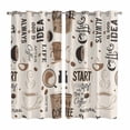 thumbnail image 1 of Curtains 84 Inches Long 2 Panels, Coffee Grommets Window Treatment Curtain, Brown Beans Cup Dessert Drink Monochrome Thermal Curtains Drapes for Living Room/Bathroom, 1 of 9