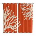 thumbnail image 1 of Curtains 84 Inches Long 2 Panels, Coral Orange Grommets Window Treatment Curtain, Coastal White Ocean Marine Nautical Beach Thermal Curtains Drapes for Living Room/Bathroom, 1 of 9