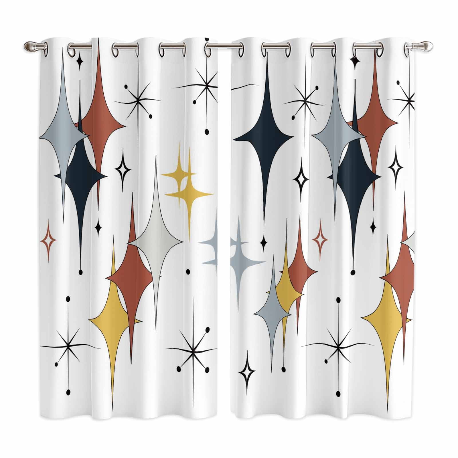 Curtains 84 Inches Long 2 Panels, Diamond Grommets Window Treatment ...