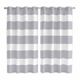 thumbnail image 1 of Curtains 84 Inches Long 2 Panels, Grey Stripe Grommets Window Treatment Curtain, Modern Simple Geometric White Striped Thermal Curtains Drapes for Living Room/Bathroom, 1 of 9