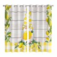 thumbnail image 1 of Curtains 84 Inches Long 2 Panels, Lemon Gnomes Grommets Window Treatment Curtain, Summer Country Yellow Fruit Wooden Plaid Thermal Curtains Drapes for Living Room/Bathroom, 1 of 9