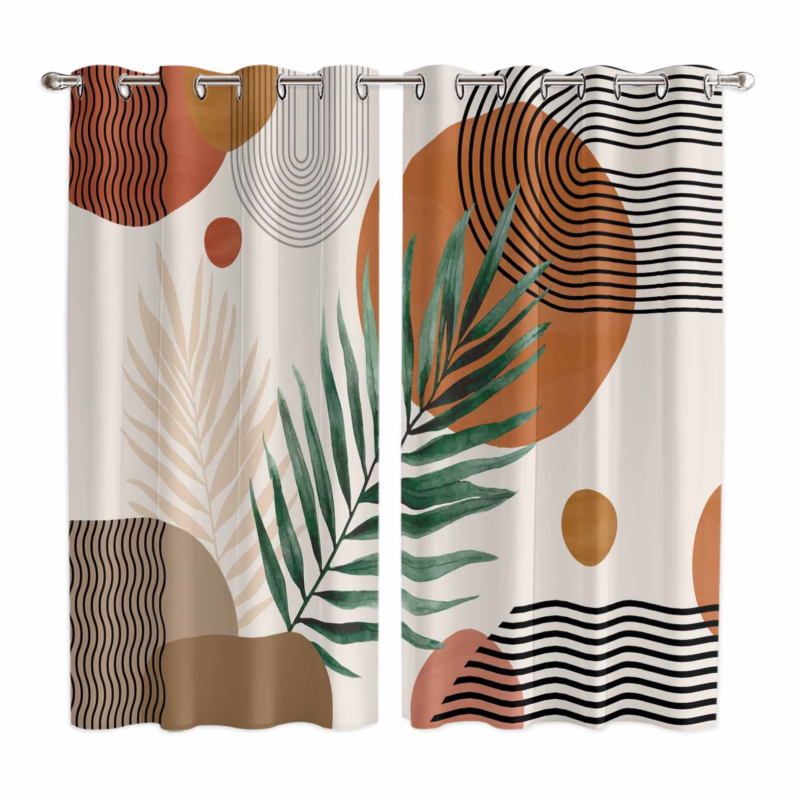 Curtains 84 Inches Long 2 Panels, Middle Century Grommets Window ...