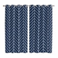 thumbnail image 1 of Curtains 84 Inches Long 2 Panels, Navy Blue Geometric Grommets Window Treatment Curtain, Modern Pure Color Abstract Striped Thermal Curtains Drapes for Living Room/Bathroom, 1 of 9