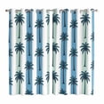 thumbnail image 1 of Curtains 84 Inches Long 2 Panels, Palm Tree Striped Grommets Window Treatment Curtain, Summer Tropical Plant Blue Green Lines Thermal Curtains Drapes for Living Room/Bathroom, 1 of 9
