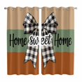 thumbnail image 1 of Curtains 84 Inches Long 2 Panels, Sweet Home Grommets Window Treatment Curtain, Black White Plaid Bow Horizontal Stripes Thermal Curtains Drapes for Living Room/Bathroom, 1 of 9