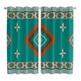 thumbnail image 1 of Curtains 84 Inches Long 2 Panels, Teal Brown Boho Grommets Window Treatment Curtain, Abstract Aztec Tribe Ethnic Geometric Thermal Curtains Drapes for Living Room/Bathroom, 1 of 9