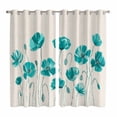 thumbnail image 1 of Curtains 84 Inches Long 2 Panels, Turquoise Flowers Grommets Window Treatment Curtain, Spring Retro Watercolor Botanical Floral Thermal Curtains Drapes for Living Room/Bathroom, 1 of 9
