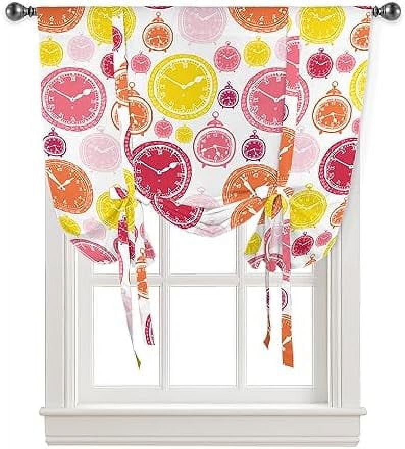 Curtains Balloon Window Shade Geometric Pattern White Black Texture Rod Pocket Curtain