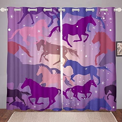 Curtains for Bedroom Living Room Girls Women Glitter Purple Curtain ...