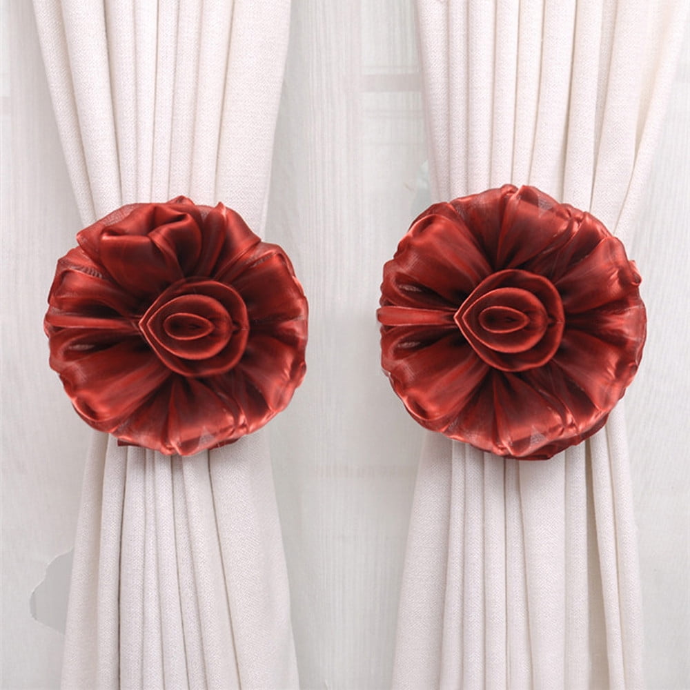 Curtains ClipOn Flower Tie Backs / Holdbacks For Voile Net Curtain