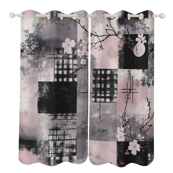 Curtains Darkening Blackout Curtains (2 Panels) Grommet Top Window for Bedroom And Living Room Bohemian Color