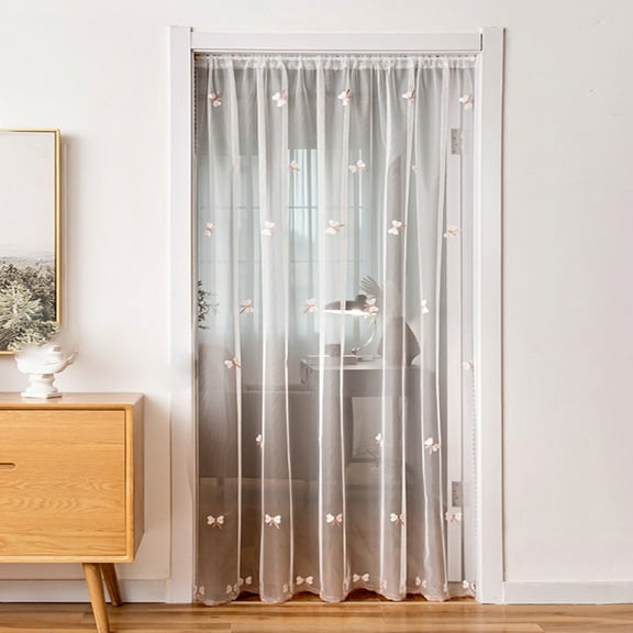 Curtains and Drapes, Rod Pocket & Back Tab semitransparent with Light Through Vertical Window Treatments for Sliding Glass Door & Living Room (Include Telescopic Rod)