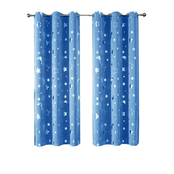 Curtains For Bedroom 51 Inch X 53 Inch Polyester Curtain Panel Pair With Metal Grommets Navy Beige Blue Gray Pink