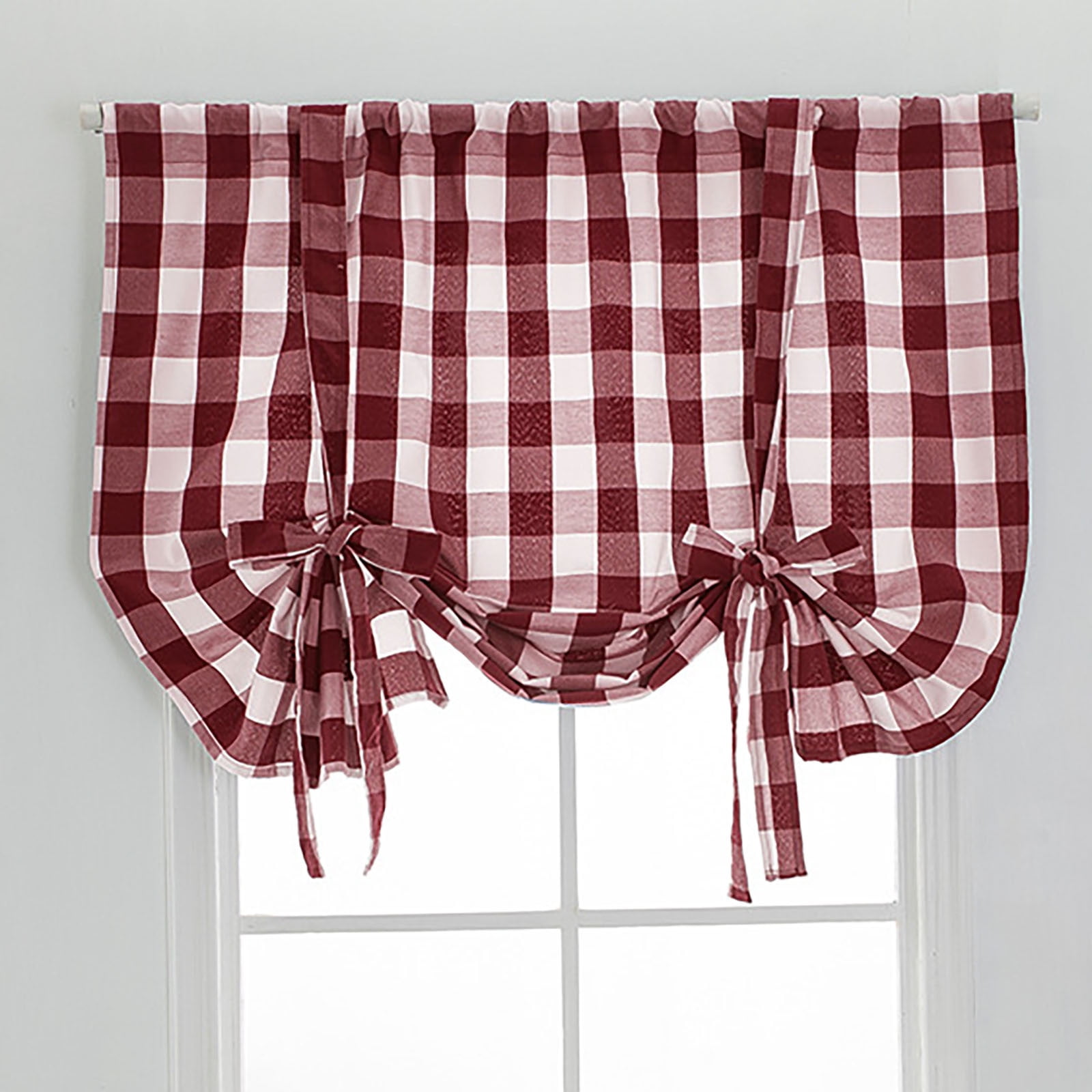 Curtains For Living Room Kitchen Curtains,Check Lace Up Curtains For