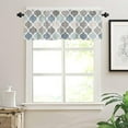 Curtains for Living Room Retro Blue Moroccan Geometric Pattern Semi