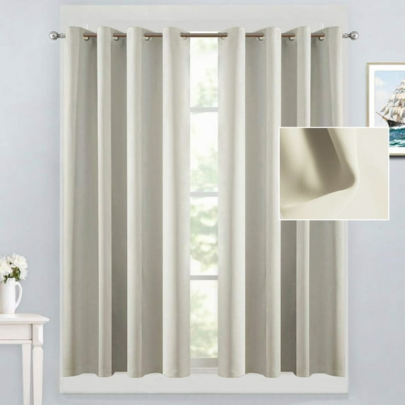 Curtains Room Darkening with Grommet eige 52*84 Inch 2 Panels