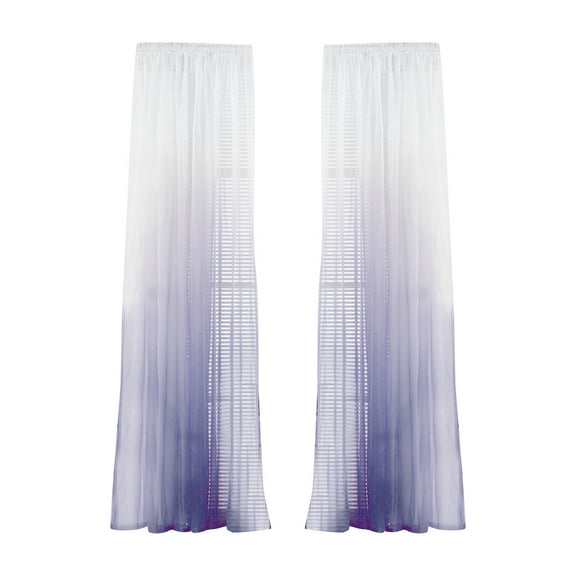 Curtains, Sheer Curtains - Loetky Door Scarf Gradient Color Tulle Window Curtain Panel Transparent Home Textiles, Dark Blue, 1*Curtain