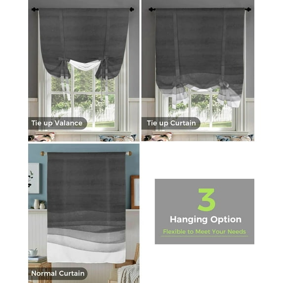 Curtains Short Tie-up Kitchen Drapes Blinds Decor Home Room Living for Curtain Window Watercolor Ora