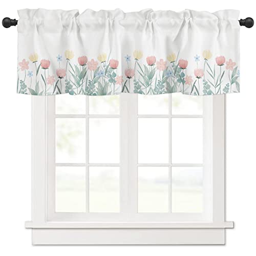 Curtains Valances Lemon Leaves Summer Fruit Blue and White Porcelain