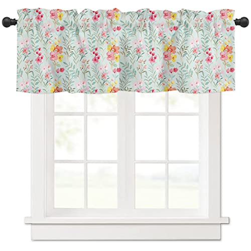 Curtains Valances Lemon Leaves Summer Fruit Blue and White Porcelain