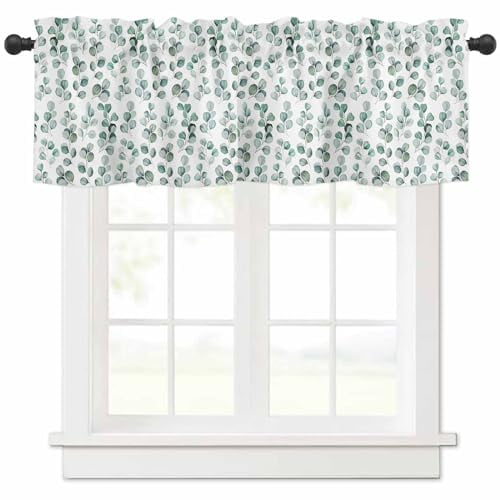 Curtains Valances Ombre Blue Stripes Summer Nautical Watercolor Gradient Rod Pocket Short Window