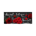 thumbnail image 1 of Curtains Valances Red Rose Inspirational Quote Polyester Window Valance, Romantic Floral Text Print Rod Pocket Valance Curtain for Home Kitchen Window Decor 45x137cm, 1 of 4