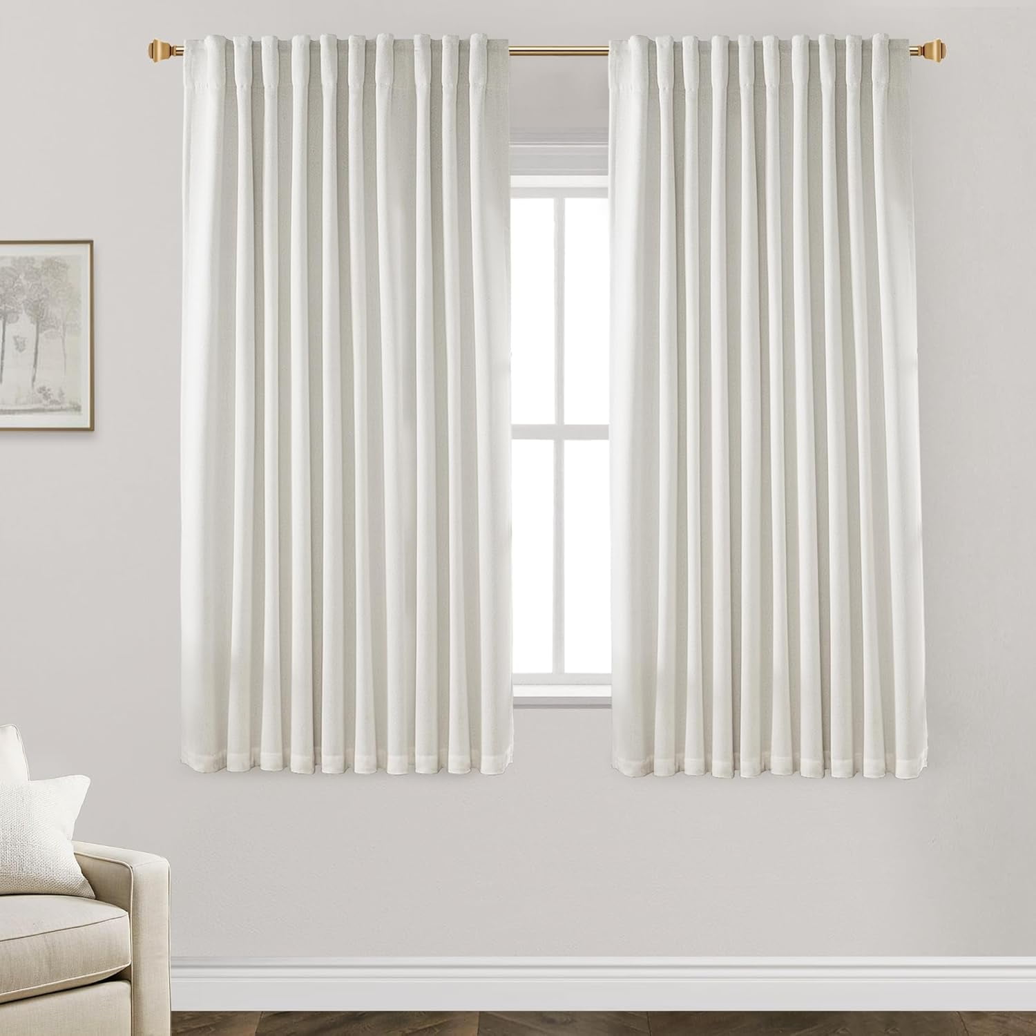 Curtains by Size 70 Inches Wide x 63 Inch Length ,Extra Wide Blackout  Curtains for 72 Inches Width Bedroom Living Room Window, Cream - Walmart.com, image size:1500x1500