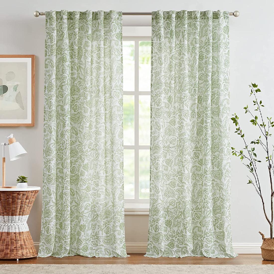 Curtains for Living Room Curtains Scroll Jacobean Floral Printed