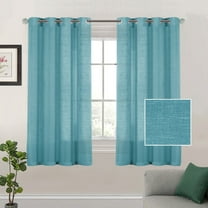 Curtains for Living Room Flax, Curtain 2 Curtains (Blue-One Size)