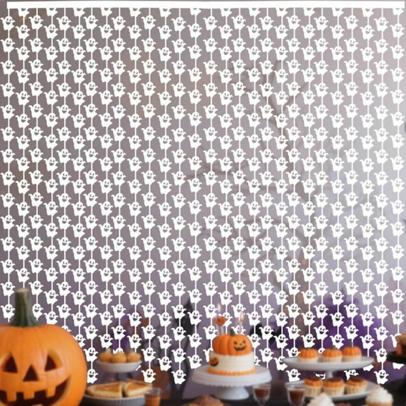 Curtains for Living Room Plastic, Curtain 1X Ghost Curtain (White-One Size)