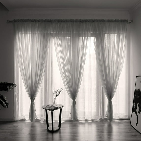 Leaves Sheer Curtain Tulle Window Treatment Voile Drape Valance 1 Panel Fabric Curtain For Windows