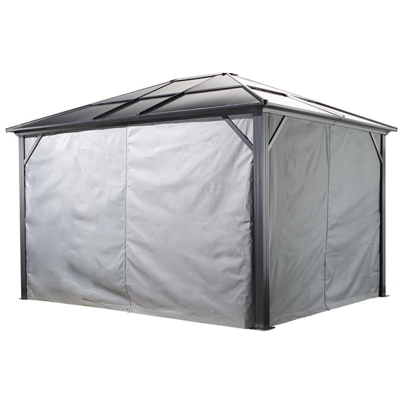 Sojag Grey Curtains for Meridien Gazebo, 10 ft. x 12 ft., Spun