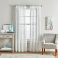 thumbnail image 1 of Curtainworks Botanical Embroidery Polyester Sheer Curtain, Rod Pocket Panel Pair, White, 37"x63", Adult, 1 of 3