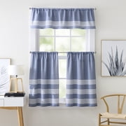 Curtainworks Denim Yarn Dye Valance Blue, 1 Piece, Indoor, Pole Top, 58" x 14", Adult