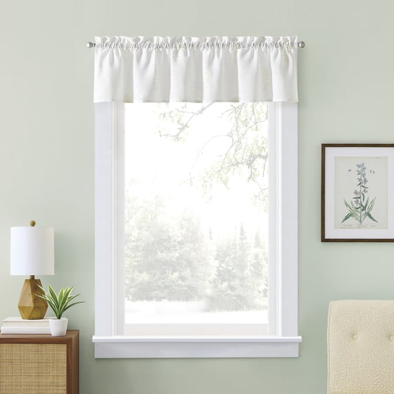 Curtainworks Grace Floral Valance White, 1 Piece, Indoor, Rod Pocket, 56" x 14", Adult